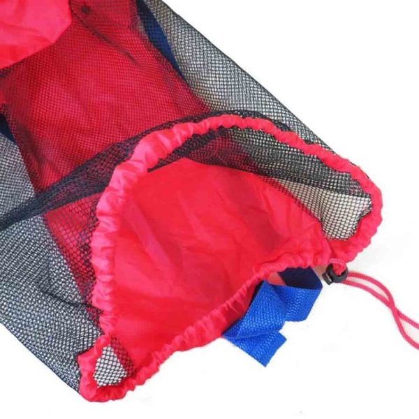 Children Beach Toys Storage Bag Play Sand Tools Storage Net Bag Backpack (Black Net Red Bottom) - Image 2