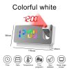 S282 Colorful Font Mute Electronic Digital Clock Mirror Projection Alarm Clock (White Shell) - Image 4