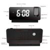 S282 Colorful Font Mute Electronic Digital Clock Mirror Projection Alarm Clock (White Shell) - Image 6