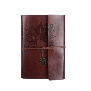 A6 PU Maple Retro Straps Handbook Loose-leaf Notebook (Coffee)