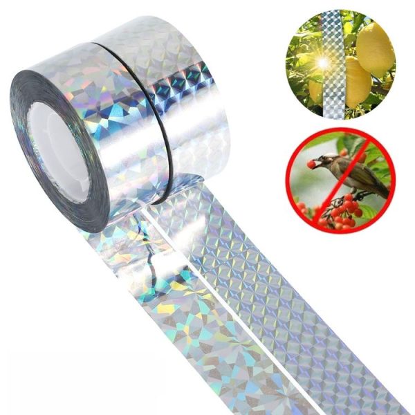 2.4 x 100m Double-sided Reflective Bird Repeller Ribbon Bird Chaser Garden Tool (Laser Frid) - Image 2