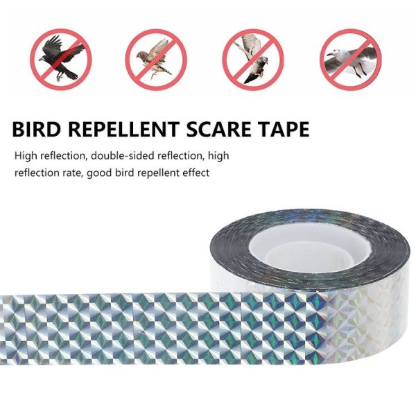 2.4 x 100m Double-sided Reflective Bird Repeller Ribbon Bird Chaser Garden Tool (Laser Frid) - Image 4