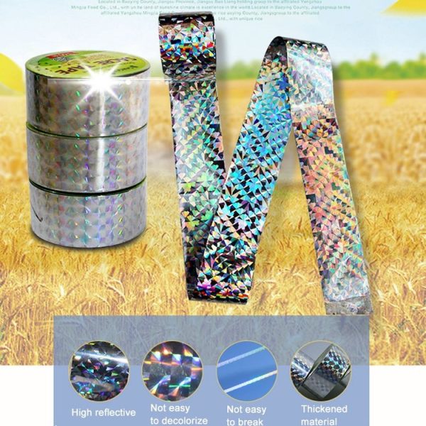 2.4 x 100m Double-sided Reflective Bird Repeller Ribbon Bird Chaser Garden Tool (Laser Frid) - Image 5