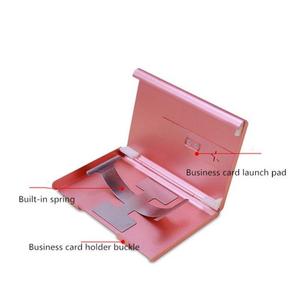 Metal Portable Push Card Case Ultra-thin Frosted Light Business Card Packing Box (Gray) - Image 3