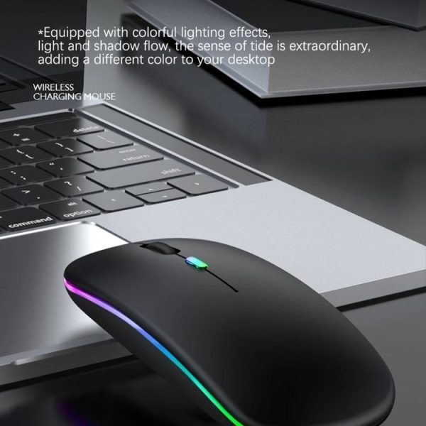 3 Keys RGB Backlit Silent Bluetooth Wireless Dual Mode Mouse (Grey) - Image 6
