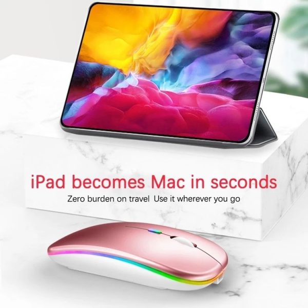 3 Keys RGB Backlit Silent Bluetooth Wireless Dual Mode Mouse (Grey) - Image 7
