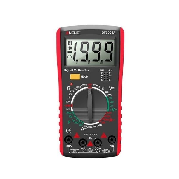 ANENG Automatic High-Precision Intelligent Digital Multimeter, Model: DT9205A HOLD Key (Red) - Image 2