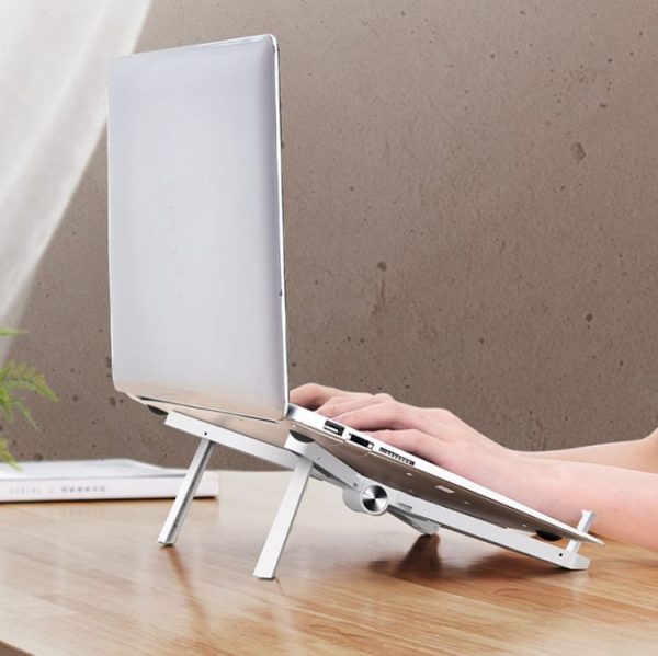 Oatsbasf X02 Laptop Heightening Bracket Portable Storage Folding Adjustable Hanging Radiator (White) - Image 2