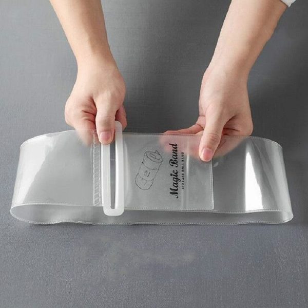 Clothes Magic Band Roll Strap Self-adhesive Strapping Belt Clothing Finishing Storage Belt, Size: Medium (Transparent) - Image 4