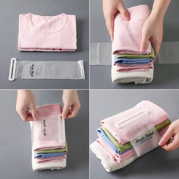 Clothes Magic Band Roll Strap Self-adhesive Strapping Belt Clothing Finishing Storage Belt, Size: Medium (Transparent) - Image 5