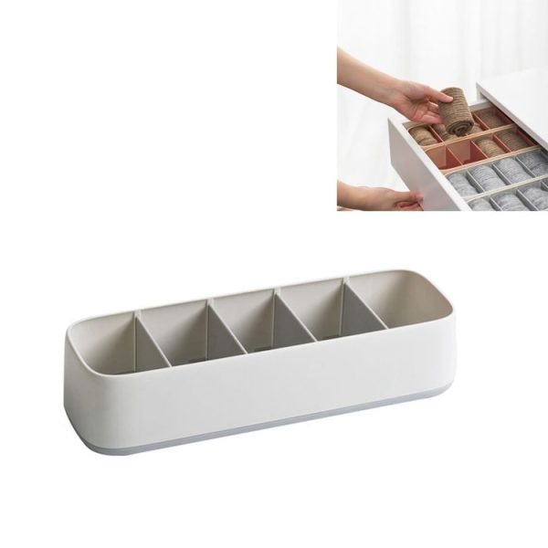 Household Underwear Socks Storage Box Drawer Type Separation and Finishing Box (Gray White)