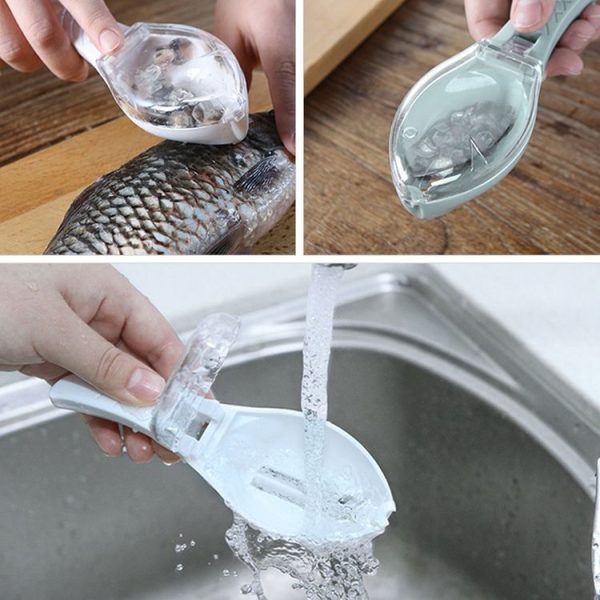 Household Kitchen Tools Manually Remove Fish Scales with Lid Random Color Delivery - Image 7