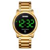 SKMEI 1684 Versatile Sports Steel Belt Men Electronic Watch, Colour: Gold