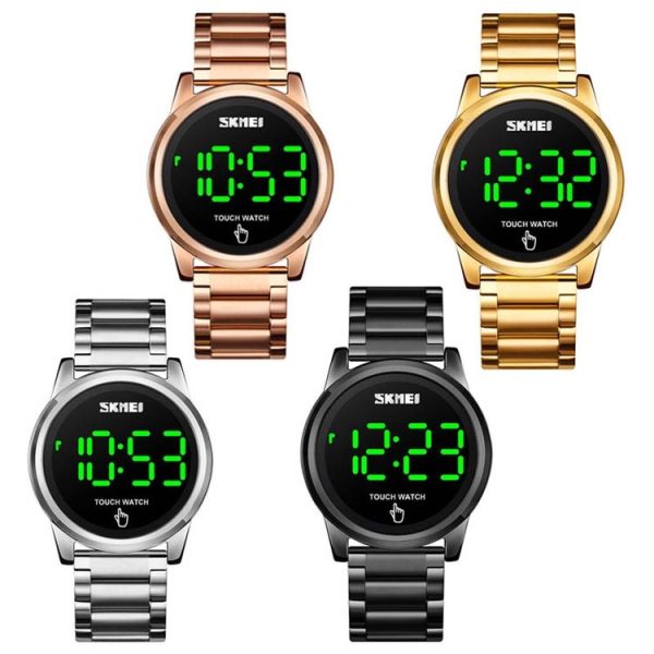 SKMEI 1684 Versatile Sports Steel Belt Men Electronic Watch, Colour: Gold - Image 2