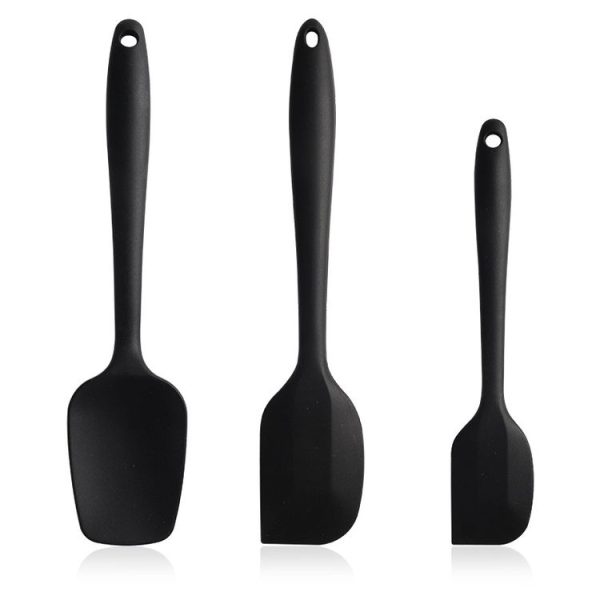 3 in 1 Silicone Spatula Cake Cream Spatula Baking Tool Set (Black) - Image 2