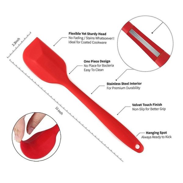 3 in 1 Silicone Spatula Cake Cream Spatula Baking Tool Set (Black) - Image 3