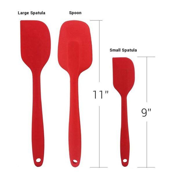 3 in 1 Silicone Spatula Cake Cream Spatula Baking Tool Set (Black) - Image 4