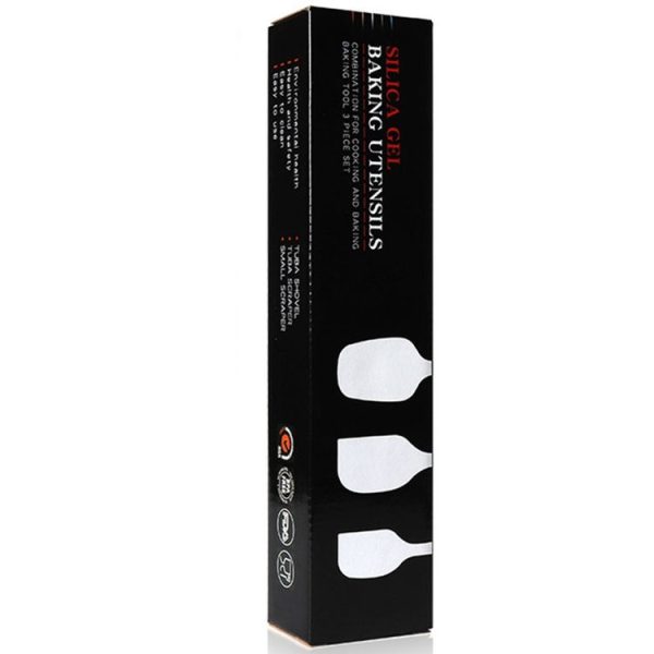 3 in 1 Silicone Spatula Cake Cream Spatula Baking Tool Set (Black) - Image 5
