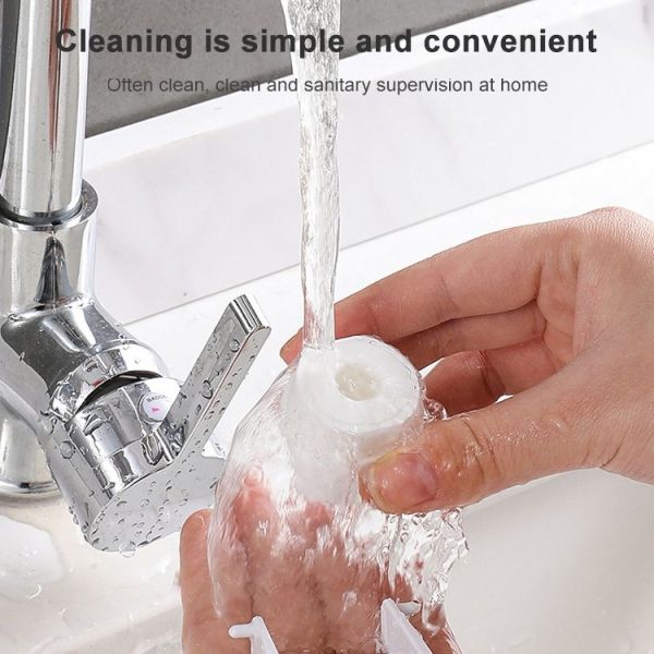 Automatic Toothpaste Squeezing Wall-mounted Toothpaste Rack (White+Ocean Blue) - Image 6