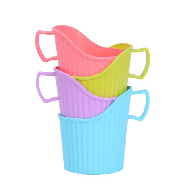 10 PCS Disposable Paper Cup Holder Plastic Anti-scald Heat Insulation Cup Holder Random Color Delivery - Image 2