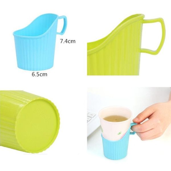 10 PCS Disposable Paper Cup Holder Plastic Anti-scald Heat Insulation Cup Holder Random Color Delivery - Image 6