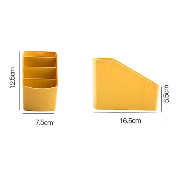 Home Office Plastic Storage Box Desktop Student Stationery Rack Cosmetic Box (Dark Blue) - Image 6