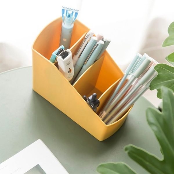 Home Office Plastic Storage Box Desktop Student Stationery Rack Cosmetic Box (Dark Blue) - Image 7