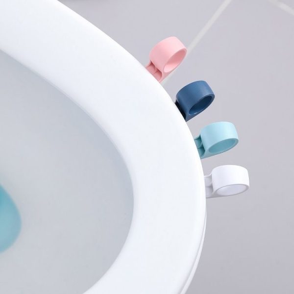 10 PCS Creative Anti-dirty Ring Toilet Lid Lift Toilet Accessories (Pink) - Image 7