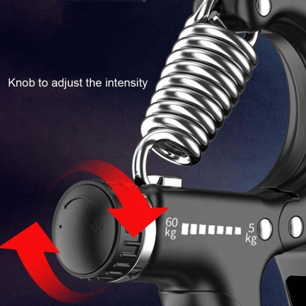 5-60kg Adjustable Mechanical Counting Gripper Finger Strength Training Device (Black) - Image 3