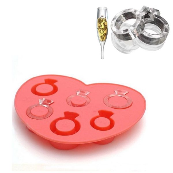Silicone DIY Creative Ring Ice Mold Ice Box (Pink) - Image 2