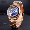 SKMEI 9194 Men Automatic Skeleton Mechanical Steel Band Watch (Rose Gold) - Image 4