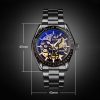SKMEI 9194 Men Automatic Skeleton Mechanical Steel Band Watch (Rose Gold) - Image 8
