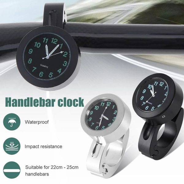 Motorcycle Bike Modified Handlebar Clock Watch (Black) - Image 7