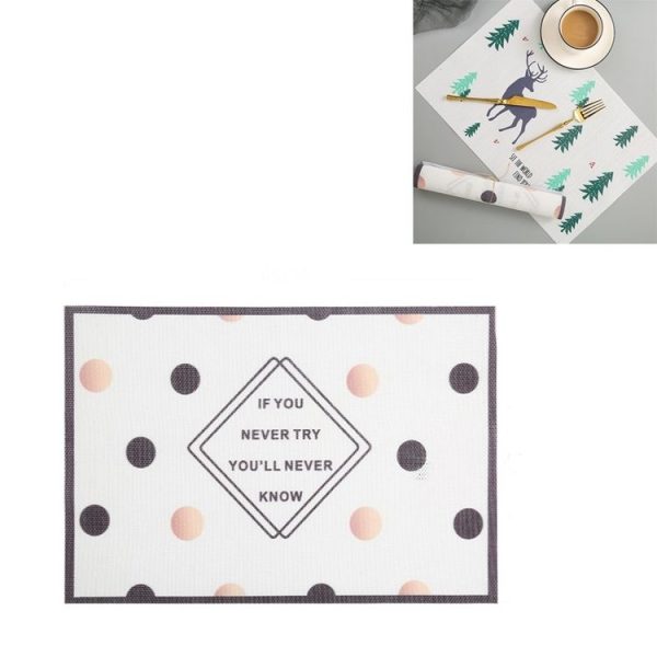 Simple Children Cute Cartoon Placemats Complementary Food Mats Waterproof and Oil Proof Insulation Coasters (Point)