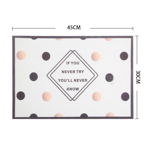 Simple Children Cute Cartoon Placemats Complementary Food Mats Waterproof and Oil Proof Insulation Coasters (Point) - Image 2