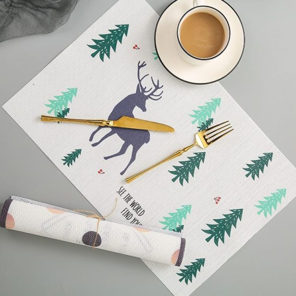 Simple Children Cute Cartoon Placemats Complementary Food Mats Waterproof and Oil Proof Insulation Coasters (Point) - Image 8