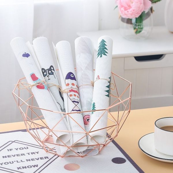 Simple Children Cute Cartoon Placemats Complementary Food Mats Waterproof and Oil Proof Insulation Coasters (Point) - Image 9