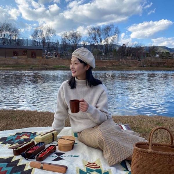 Wood Environmental Protection Tableware Portable Lunch Box Bento Box, Style: Double Layer (Paint Color) - Image 6