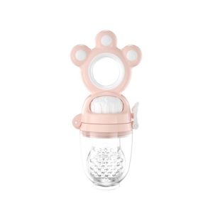 MISUTA Baby Fruit and Vegetable Bite Music Silicone Tooth Gel Rotating Push Nipple (Cherry Blossom Powder)