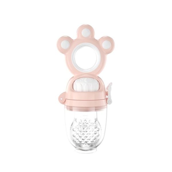 MISUTA Baby Fruit and Vegetable Bite Music Silicone Tooth Gel Rotating Push Nipple (Cherry Blossom Powder)