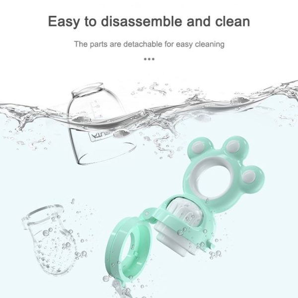 MISUTA Baby Fruit and Vegetable Bite Music Silicone Tooth Gel Rotating Push Nipple (Cherry Blossom Powder) - Image 7