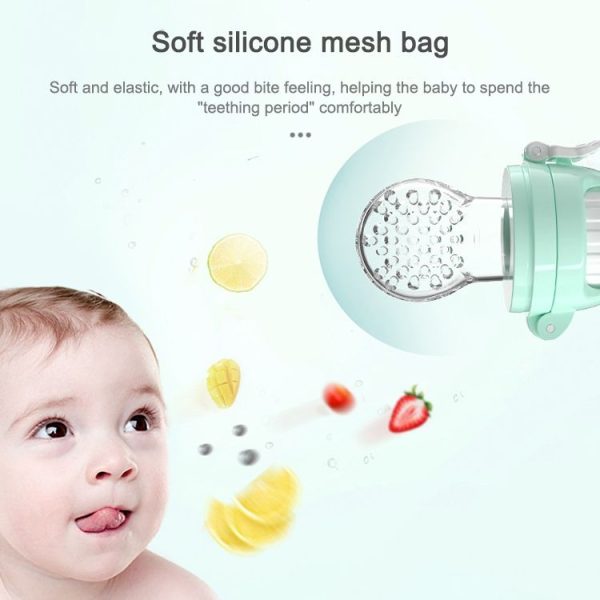 MISUTA Baby Fruit and Vegetable Bite Music Silicone Tooth Gel Rotating Push Nipple (Cherry Blossom Powder) - Image 8