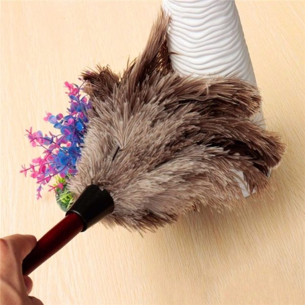 Feather Duster Brush Wooden Handle Anti-static Household Car Dust Collector - Image 6