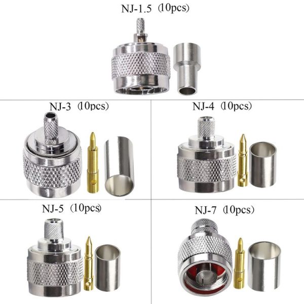 10pcs NJ-7 For LMR400 N Type Plug Connector Low Loss RF Coaxial Connector - Image 6