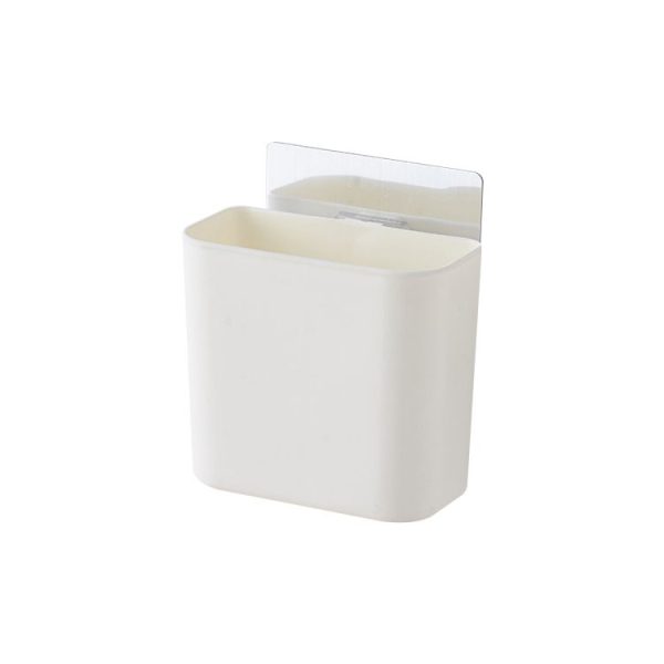 Bathroom Rack Wall-mounted Suction Cup Free Punch Storage Box Washstand Toothbrush Toothpaste Rack (White) - Image 2