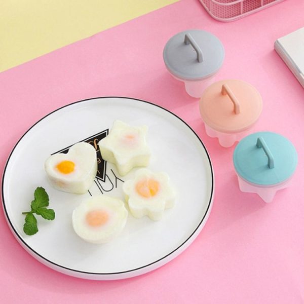 4 in 1 Home Creative Kitchen Steaming Egg Set with Oil Brush (Gray) - Image 3
