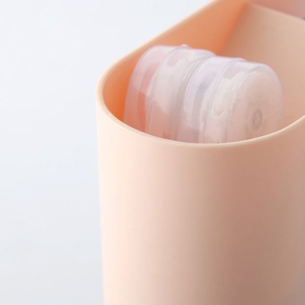 Multifunctional Home Furnishing Vertical Desktop Plastic Makeup Storage Box Student Stationery Pen Holder (Pink) - Image 6