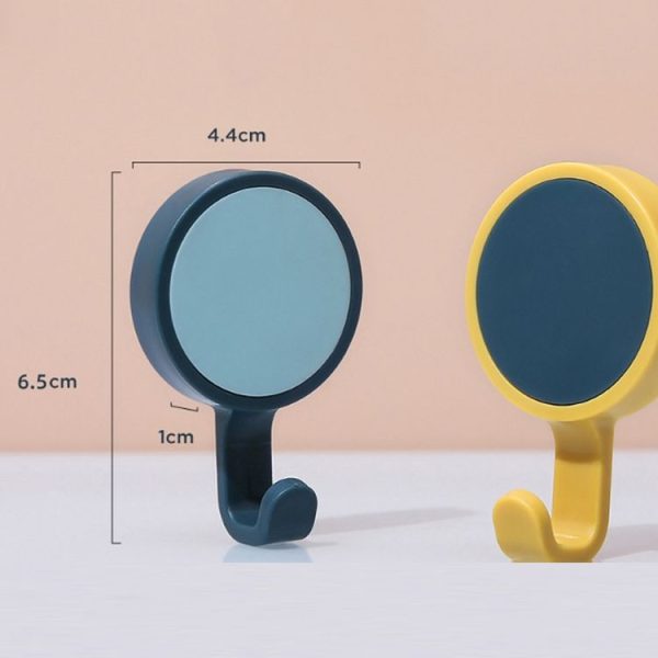 3pcs / pack Rotatable Wall-mounted Kitchen Hook Suction Cup without Trace Pasting Door Load-bearing Punch-Free Sticky Hook (Light Pink + Light Blue) - Image 6