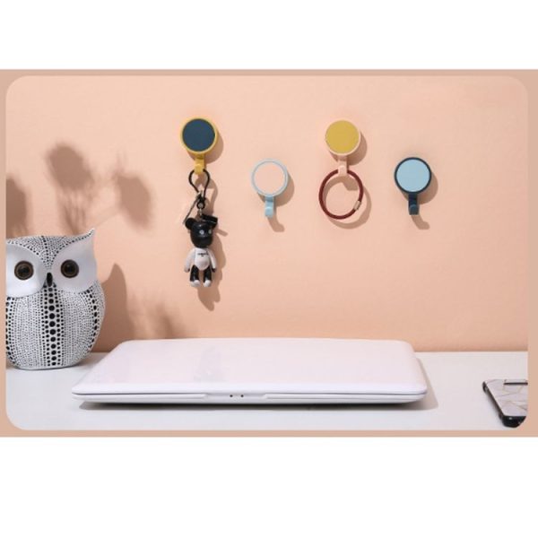 3pcs / pack Rotatable Wall-mounted Kitchen Hook Suction Cup without Trace Pasting Door Load-bearing Punch-Free Sticky Hook (Light Pink + Light Blue) - Image 7