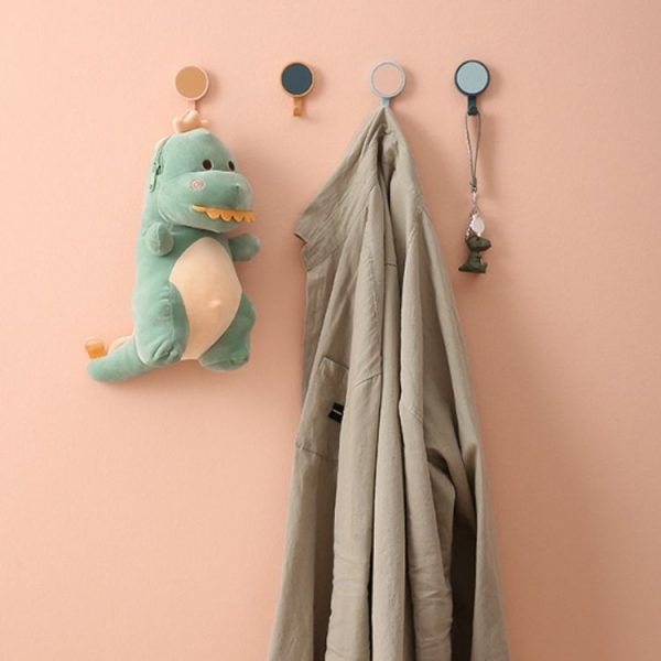 3pcs / pack Rotatable Wall-mounted Kitchen Hook Suction Cup without Trace Pasting Door Load-bearing Punch-Free Sticky Hook (Light Pink + Light Blue) - Image 8